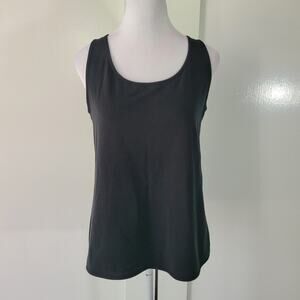 J. Jill Fit Size‎ S Fit Progress Wrapped Back Tank Black Pima Cotton Athleisure